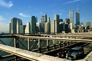 Manhattan Skyline seen from Brooklyn Bridge in 1999