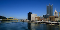River and downtown Pittsburgh seen from Smithfield St Bridge