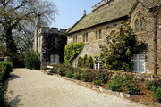 Powderham Castle, rose garden and chapel 