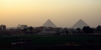 Modern Giza and the ancient pyramids