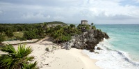 Temple and beach, Tulum