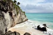 Cliff and beach, Tulum