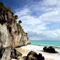 Cliff and beach, Tulum