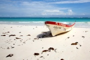 Boat at the Caribbean beach, Tulum