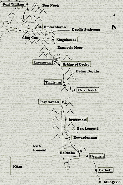 A Map of the West Highland Way A Map of the West Highland Way